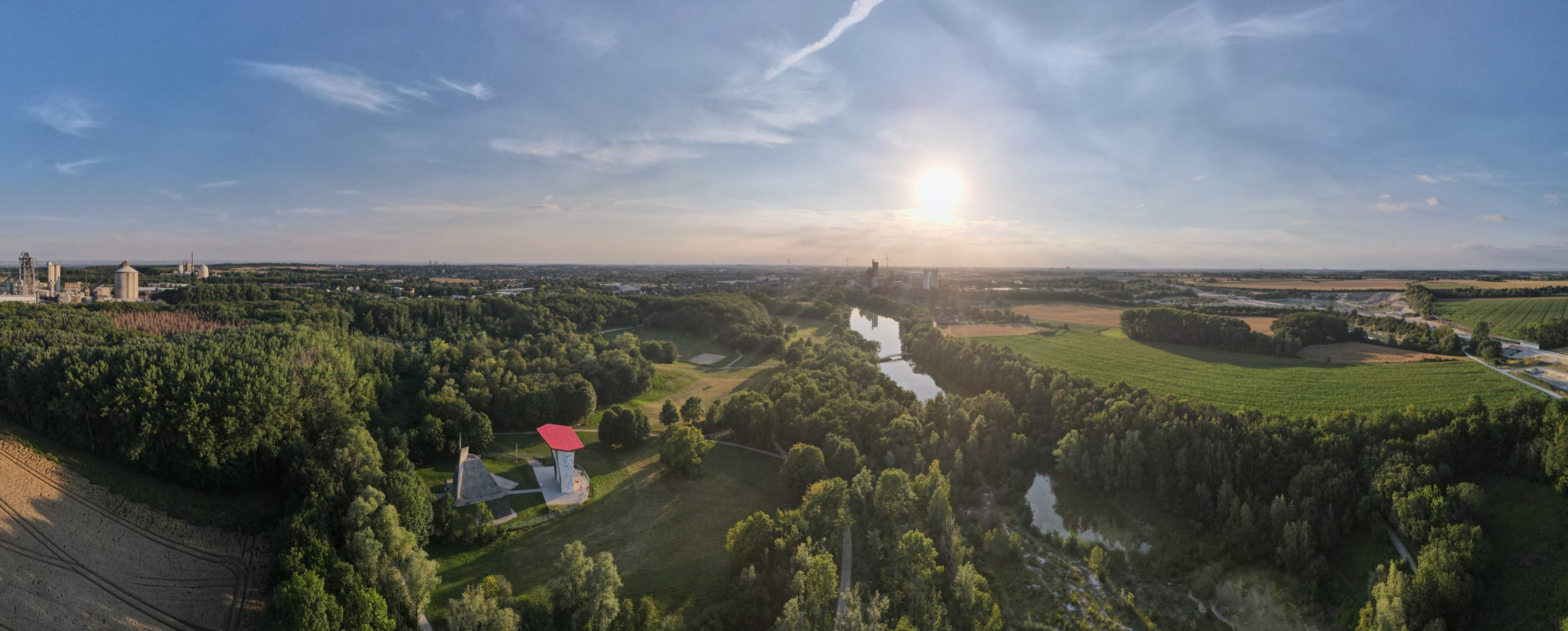 Luftaufnahme des Naherholungsgebiets Phönix